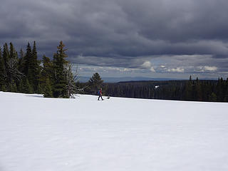A large snow covered meadow at about 5700' on Manastash Ridge.