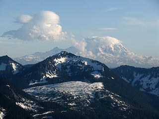 The clouds try to impersonate Rainier