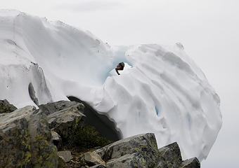 Yana peeks through the summit ice