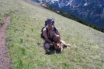 Mike's Hikes Mike and his dog Kiwi.