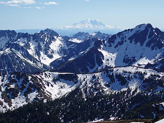 Mount Rainier in the distance and Eightmile Mountain on right from Cashmere Mountain 6/27/08