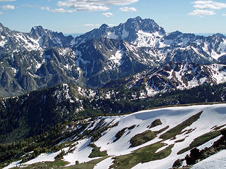 Stuart Mountain and Sherpa Peak from Cashmere Mountain 6/27/08