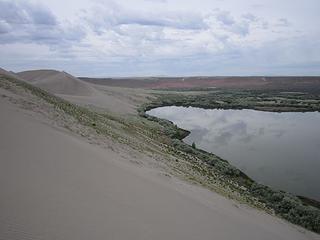 dunes over lake