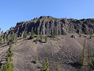 Impressive columnar basalt in Manastash Canyon. This feature is called The Island.