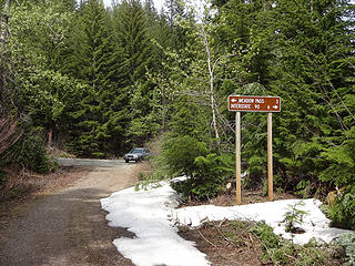 Back to the car. We didn't park at the actual trailhead due to a lingering snowbank.