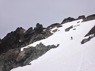 Descending onto the glacier