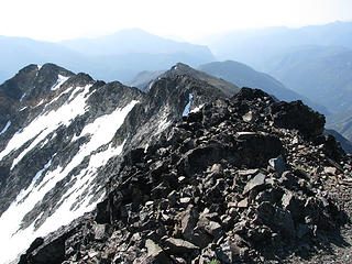Looking back at part of the ridge from the summit.