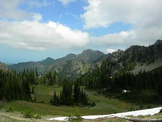 View looking back east from Marmot Pass