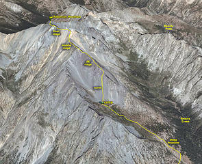 Robinson Route drawn on Google Earth