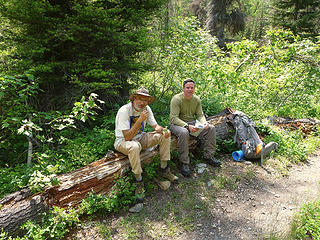 Rest break at Beauty Creek, just before trail starts to gain serious elevation