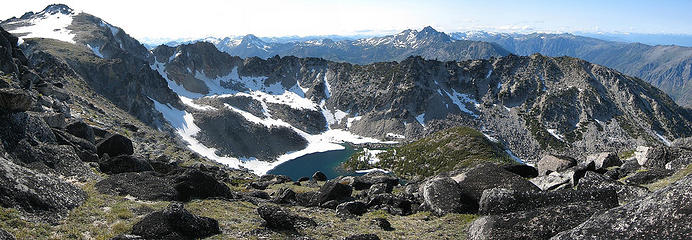 Coney Lake from Elf Ridge (Cannon left, Eightmile middle left, Cashmere middle right)