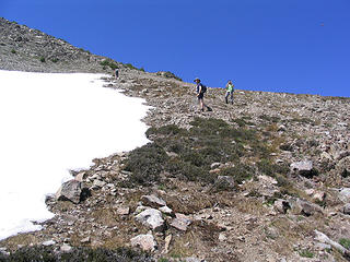 Jason & Bingram going up the steep slope