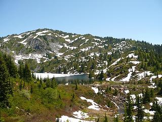 Monogram Lake in North Cascades National Park from the high point