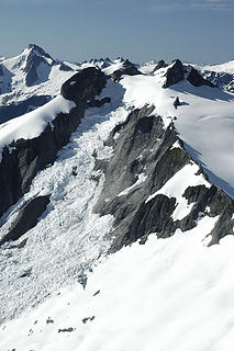 icy peak and spillway glacier