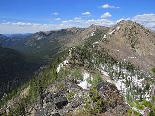 On the North ridge of 7482, some maps have the entire ridge listed as part of Eightmile Ridge.