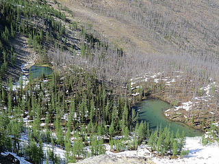 Unnamed lakes just East of the ridge.