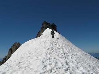 final snow arete to summit area