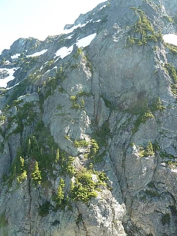 A portion of the route on the North Face of Main Index.