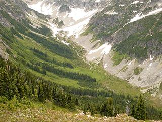 Upper Fisher Creek Basin in North Cascades Park from Easy Pass