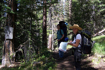 Looking at the map. About to enter the William O Douglas Wilderness