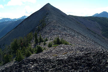 the final ridge from lower peak