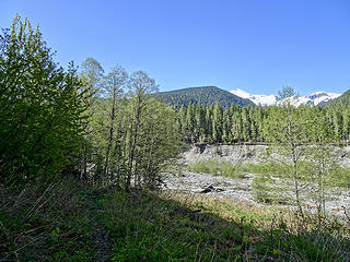 View of Glacier Peak from the other side of the river