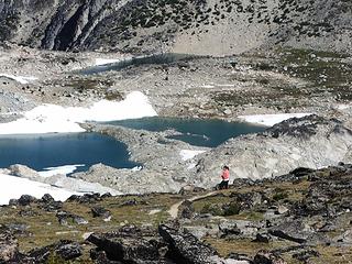 Isolation Lake - three moraines visible separating the lakes