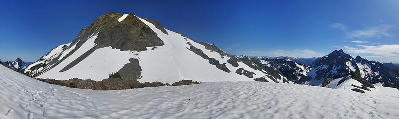 Mount Skokomish and Mount Stone with other Olympic Peaks from the 5700 saddle