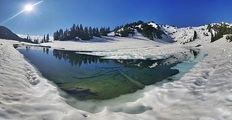 Lake of the Angels still partially frozen