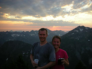 the lykkens, sweaty but smiling on Kendall Peak.