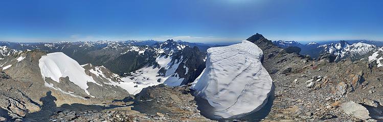 Mount Skokomish panorama from just below the summit (right of center)