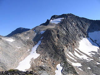 The north ridge of Mount Lago seen from ridge to Ptarmigan Peak.
