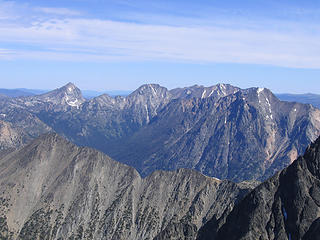 This is a photo of the "Pasayten Peaks" from Robinson Mtn. We summited all 6 seen here.