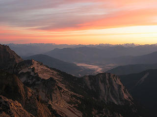 Darrington and North Cascades at Sunrise from 3 Fingers