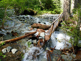 Spukwush Creek washing over bridge