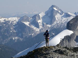 Julia  Celebrates Another Summit in the North Cascades (Layback)