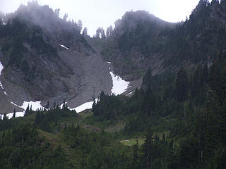 zoom shot of Fisher's Notch from White Creek meadows