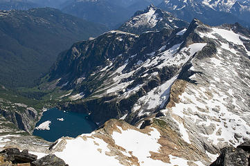 Azure Lake observed from West McMillan Spire