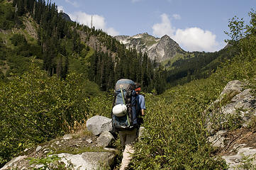 Matt leads the way up the Boulder Creek Valley