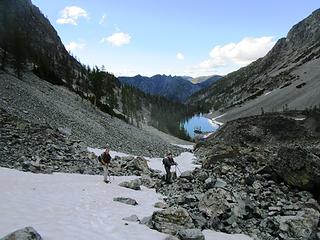 Heading down from the moraine