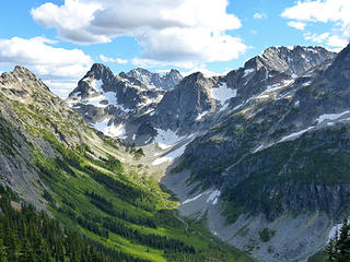 Fisher Peak and basin from Easy Pass
