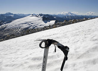Ice Axe on the King of Snow (Mutchler and Glacier behind)