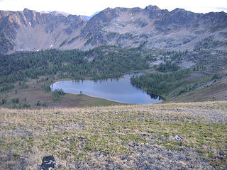 Looking down to Corral Lake from near Point 7821.'