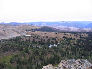 Ramon Lakes from northeast ridge of Sheep Mtn.