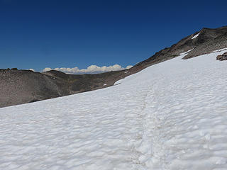 Some remaining scattered snow fields on the PCT.