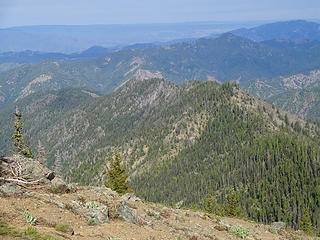 The lower part of the ridge that we hiked up the week before. We were stopped by the rocky section in the center.