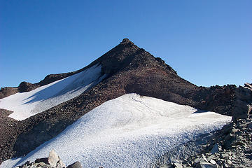This is the top of Old Snowy taken from the upper PCT route that avoids crossing the Packwood Glacier. September 14 2008