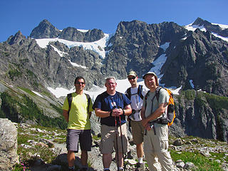 Shuksan looms over the group