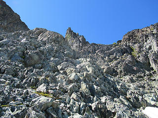 class 3 terrain below the summit