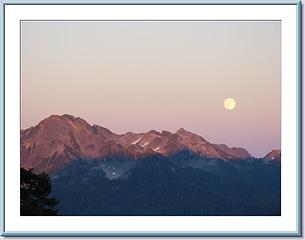 The  moon rising behind Mt Lawson.